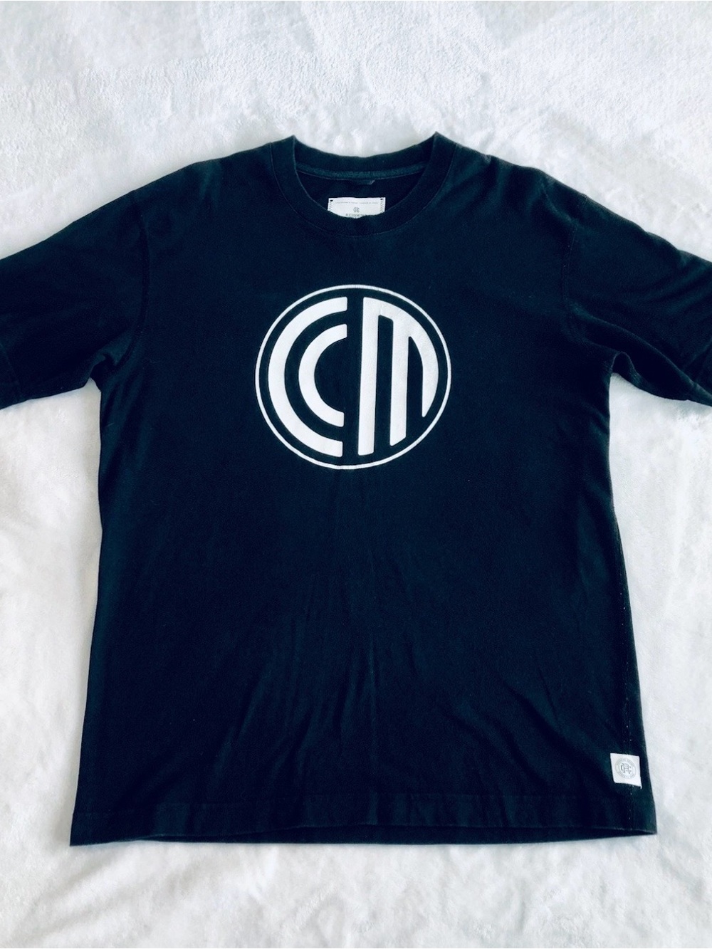 Reigning Champ Black Logo T-Shirt, Heavyweight Relaxed Fit, Sz Medium, Excellent